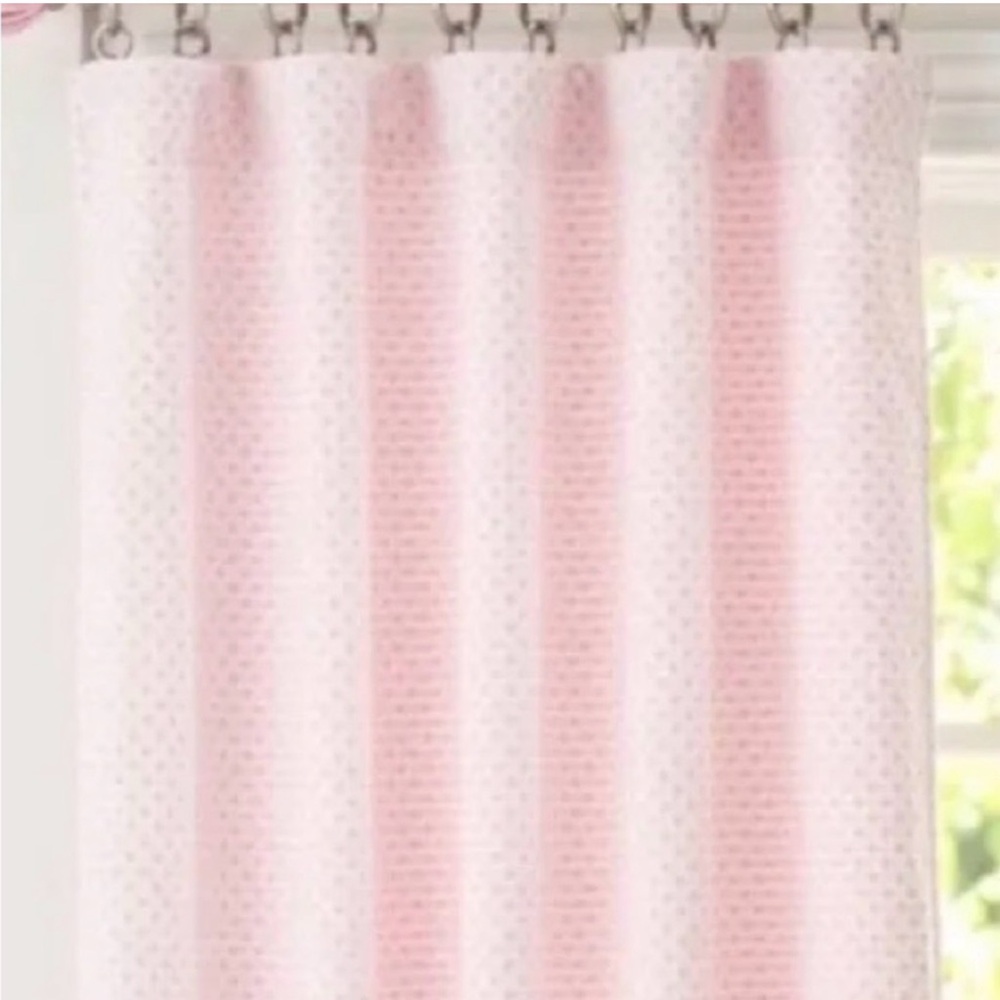 Pottery Barn Kids Pink and White Chenille Dot Curtains ‘Audrey’ 44x84 (3)